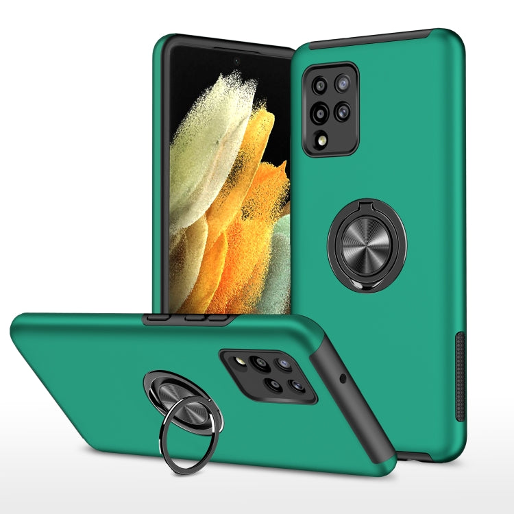 For Samsung Galaxy A42 5G PC + TPU Shockproof Magnetic Protective Case with Invisible Ring Holder