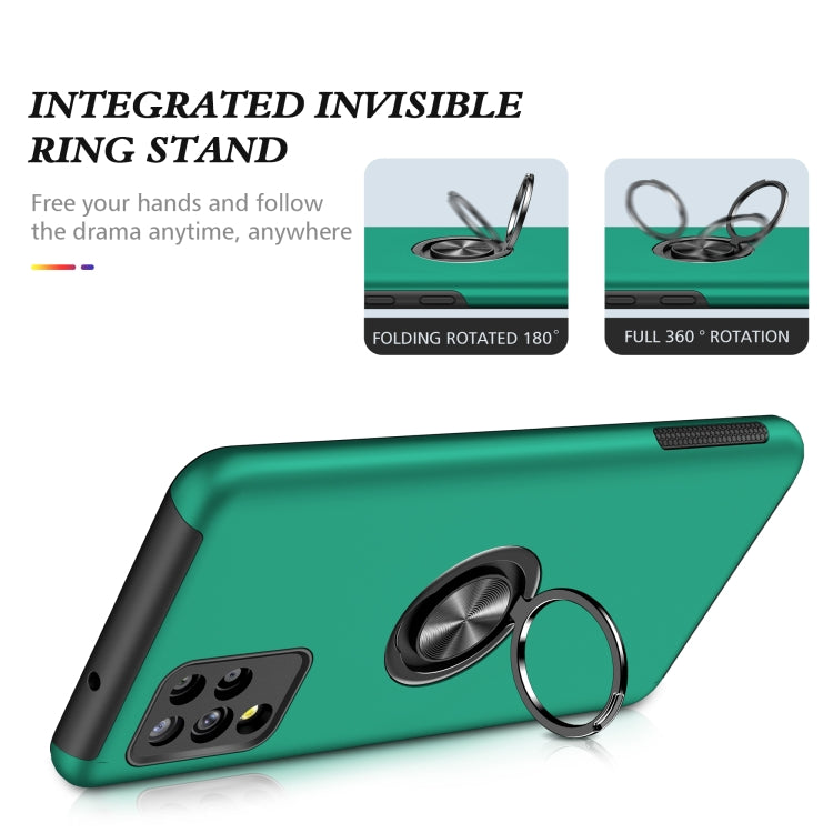 For Samsung Galaxy A42 5G PC + TPU Shockproof Magnetic Protective Case with Invisible Ring Holder