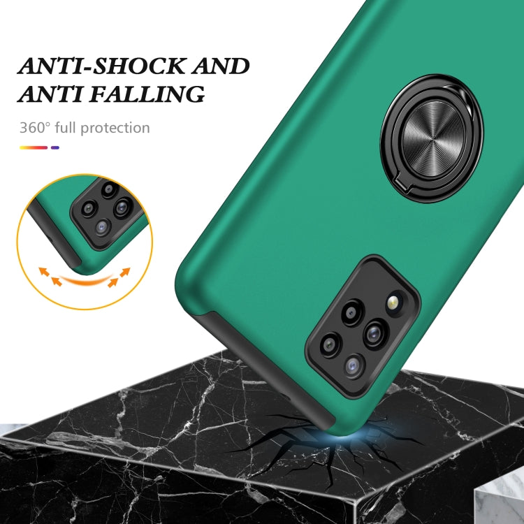 For Samsung Galaxy A42 5G PC + TPU Shockproof Magnetic Protective Case with Invisible Ring Holder