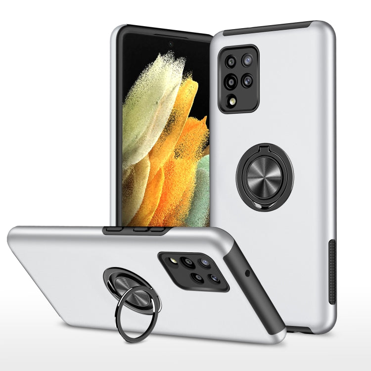 For Samsung Galaxy A42 5G PC + TPU Shockproof Magnetic Protective Case with Invisible Ring Holder