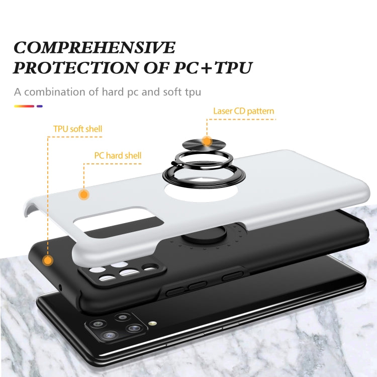 For Samsung Galaxy A42 5G PC + TPU Shockproof Magnetic Protective Case with Invisible Ring Holder