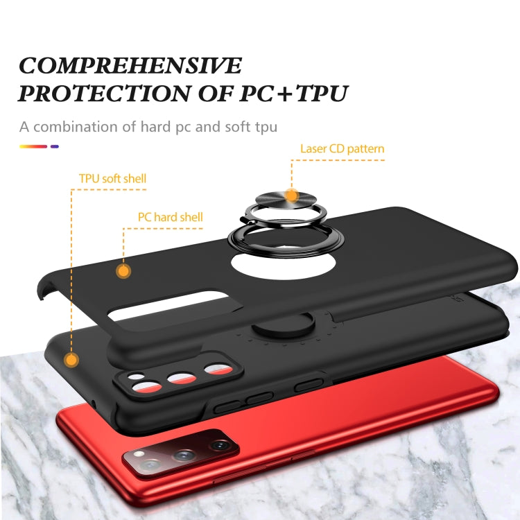 For Samsung Galaxy S20 FE PC + TPU Shockproof Magnetic Protective Case with Invisible Ring Holder