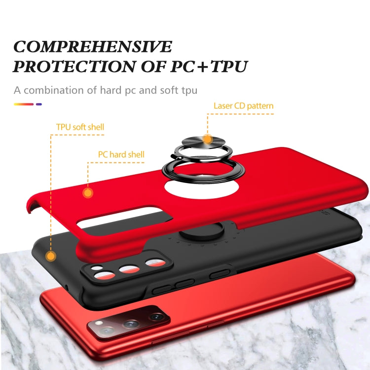 For Samsung Galaxy S20 FE PC + TPU Shockproof Magnetic Protective Case with Invisible Ring Holder