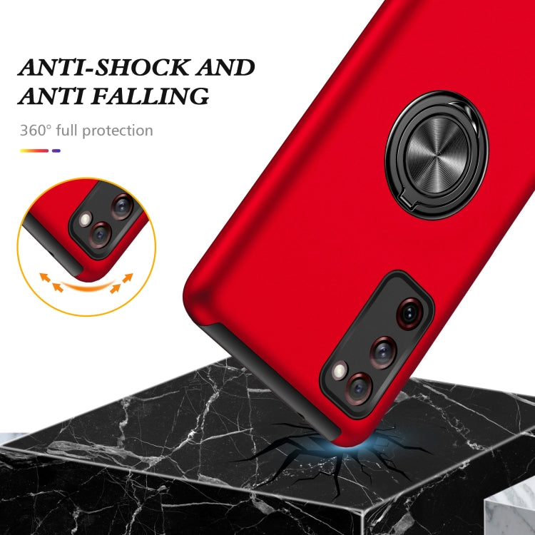 For Samsung Galaxy S20 FE PC + TPU Shockproof Magnetic Protective Case with Invisible Ring Holder