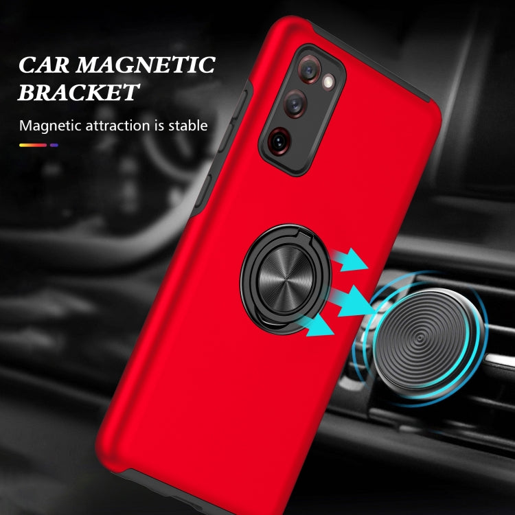 For Samsung Galaxy S20 FE PC + TPU Shockproof Magnetic Protective Case with Invisible Ring Holder