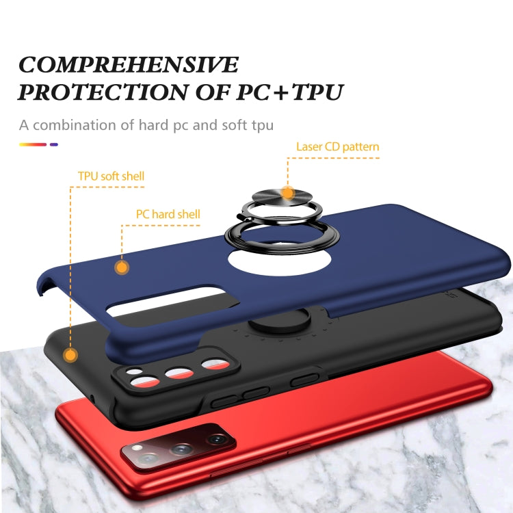 For Samsung Galaxy S20 FE PC + TPU Shockproof Magnetic Protective Case with Invisible Ring Holder