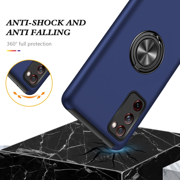 For Samsung Galaxy S20 FE PC + TPU Shockproof Magnetic Protective Case with Invisible Ring Holder