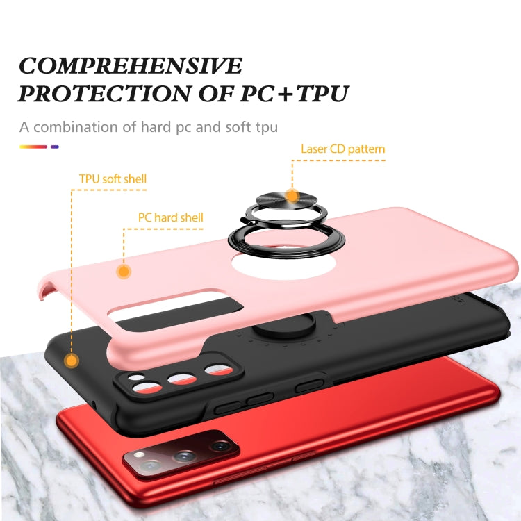 For Samsung Galaxy S20 FE PC + TPU Shockproof Magnetic Protective Case with Invisible Ring Holder