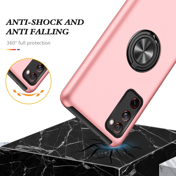 For Samsung Galaxy S20 FE PC + TPU Shockproof Magnetic Protective Case with Invisible Ring Holder