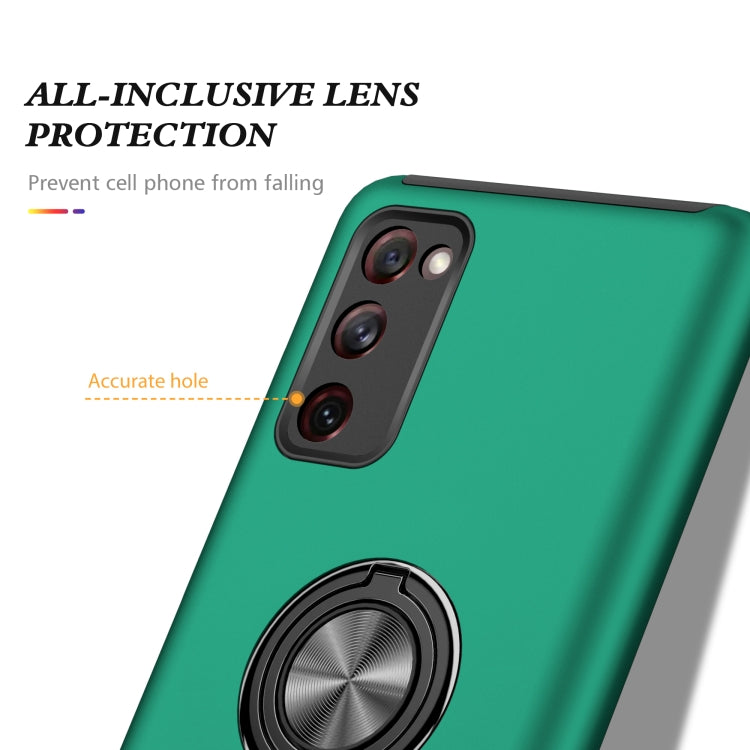 For Samsung Galaxy S20 FE PC + TPU Shockproof Magnetic Protective Case with Invisible Ring Holder