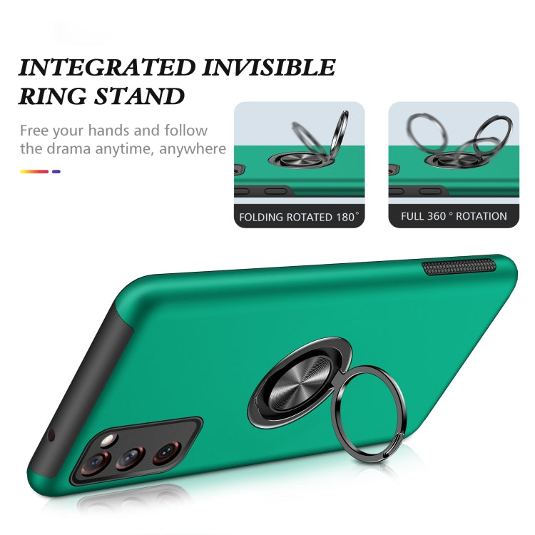 For Samsung Galaxy S20 FE PC + TPU Shockproof Magnetic Protective Case with Invisible Ring Holder