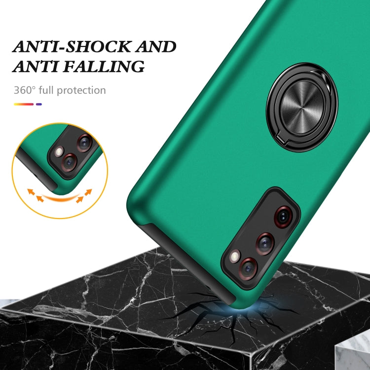 For Samsung Galaxy S20 FE PC + TPU Shockproof Magnetic Protective Case with Invisible Ring Holder