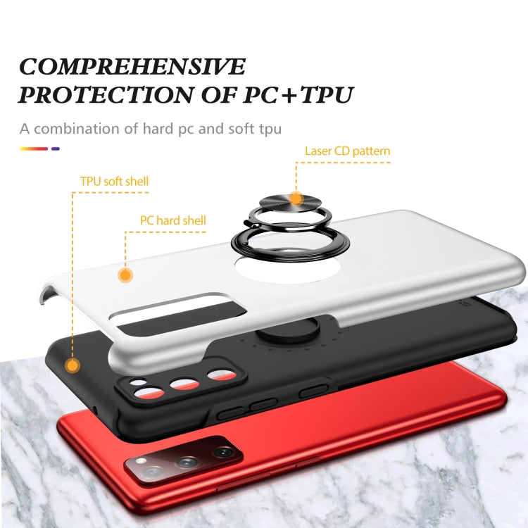For Samsung Galaxy S20 FE PC + TPU Shockproof Magnetic Protective Case with Invisible Ring Holder