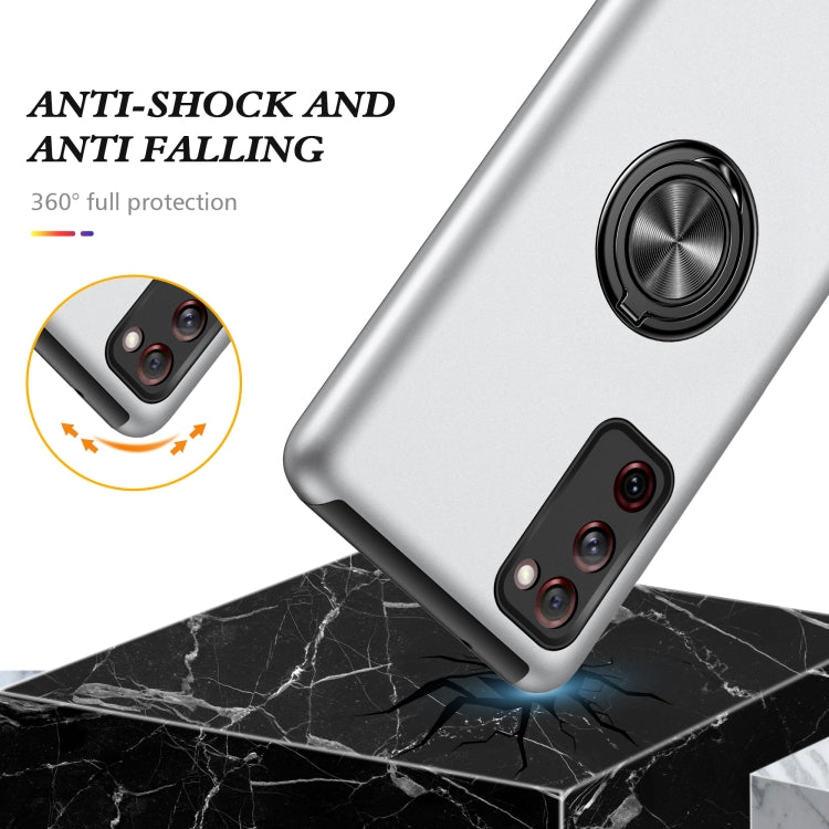 For Samsung Galaxy S20 FE PC + TPU Shockproof Magnetic Protective Case with Invisible Ring Holder