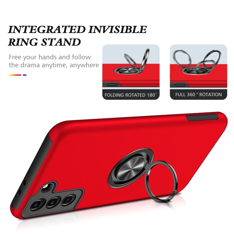 For Samsung Galaxy S21 5G PC + TPU Shockproof Magnetic Protective Case with Invisible Ring Holder