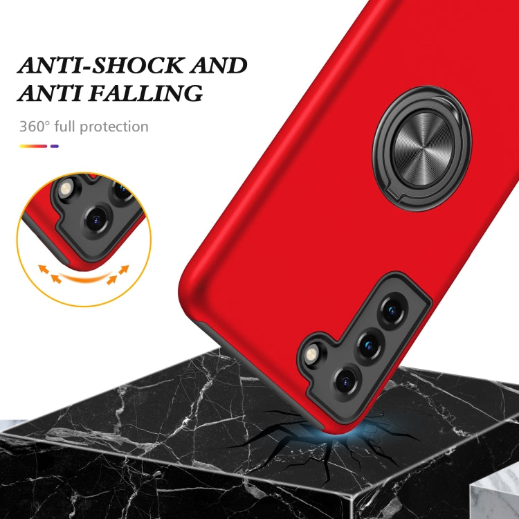 For Samsung Galaxy S21 5G PC + TPU Shockproof Magnetic Protective Case with Invisible Ring Holder