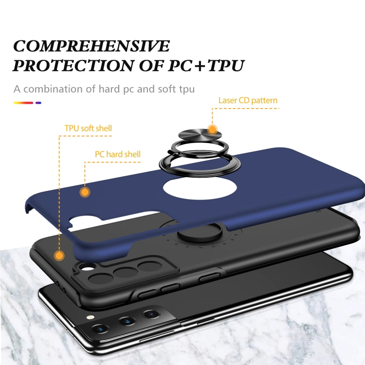For Samsung Galaxy S21 5G PC + TPU Shockproof Magnetic Protective Case with Invisible Ring Holder