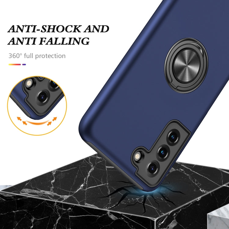 For Samsung Galaxy S21 5G PC + TPU Shockproof Magnetic Protective Case with Invisible Ring Holder