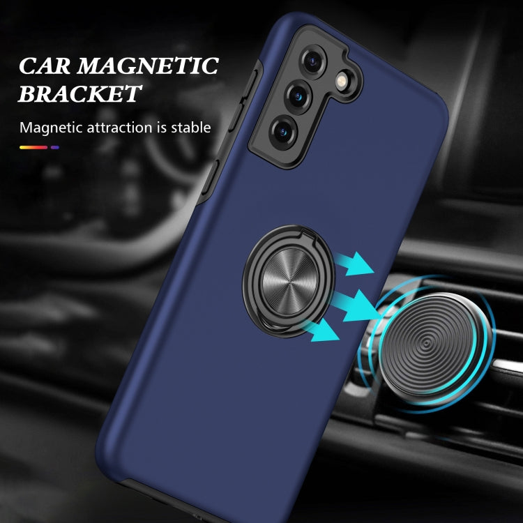 For Samsung Galaxy S21 5G PC + TPU Shockproof Magnetic Protective Case with Invisible Ring Holder