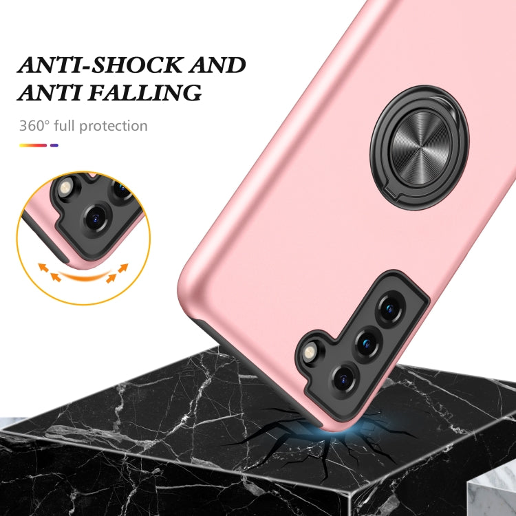 For Samsung Galaxy S21 5G PC + TPU Shockproof Magnetic Protective Case with Invisible Ring Holder