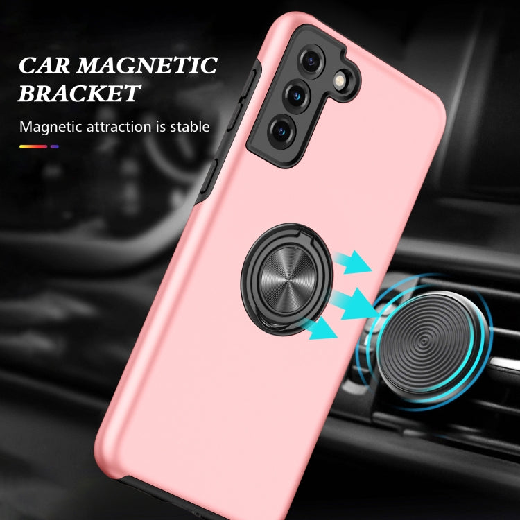 For Samsung Galaxy S21 5G PC + TPU Shockproof Magnetic Protective Case with Invisible Ring Holder
