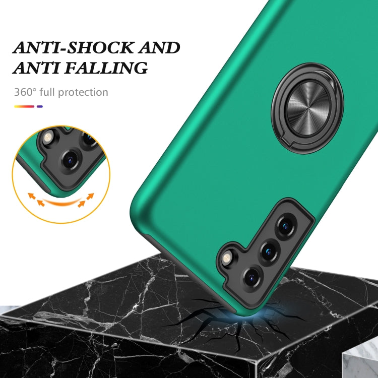For Samsung Galaxy S21 5G PC + TPU Shockproof Magnetic Protective Case with Invisible Ring Holder