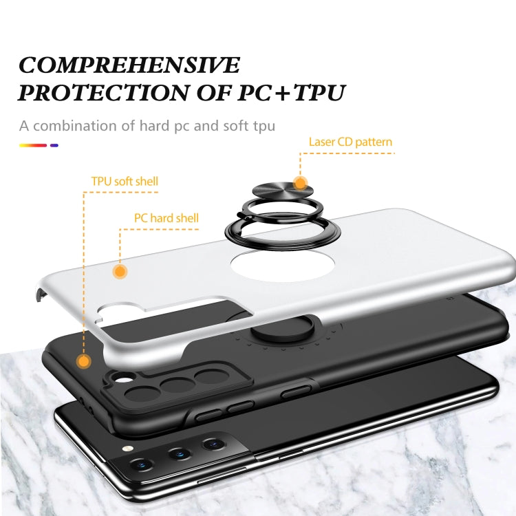 For Samsung Galaxy S21 5G PC + TPU Shockproof Magnetic Protective Case with Invisible Ring Holder