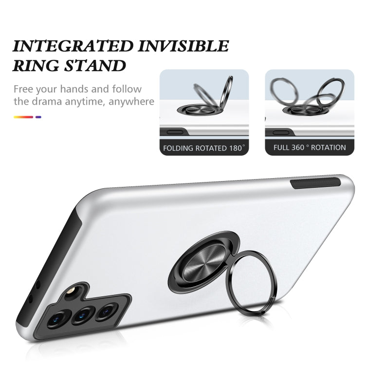 For Samsung Galaxy S21 5G PC + TPU Shockproof Magnetic Protective Case with Invisible Ring Holder