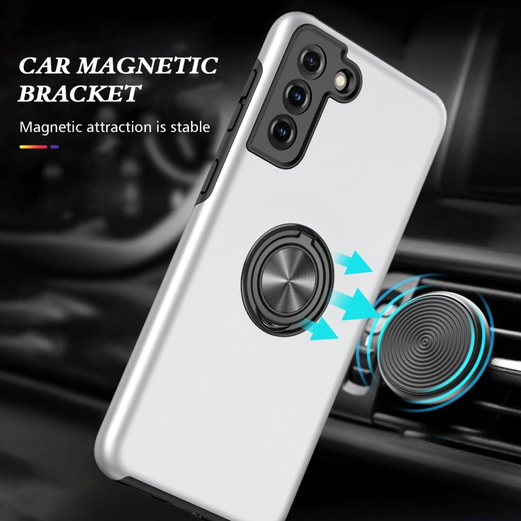 For Samsung Galaxy S21 5G PC + TPU Shockproof Magnetic Protective Case with Invisible Ring Holder