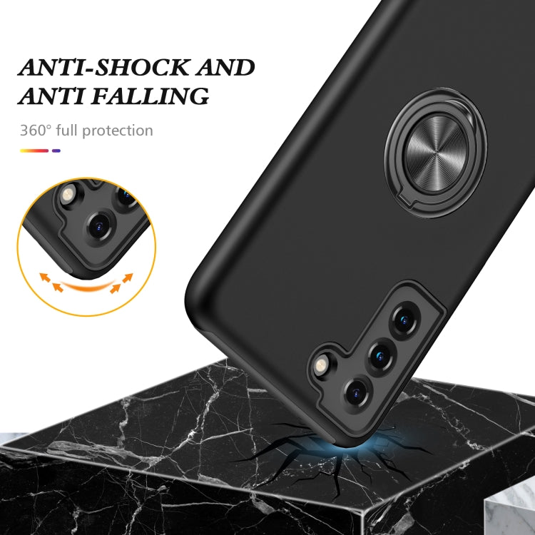 For Samsung Galaxy S21+ 5G PC + TPU Shockproof Magnetic Protective Case with Invisible Ring Holder