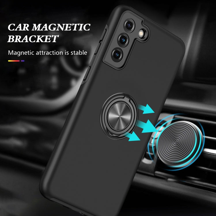 For Samsung Galaxy S21+ 5G PC + TPU Shockproof Magnetic Protective Case with Invisible Ring Holder