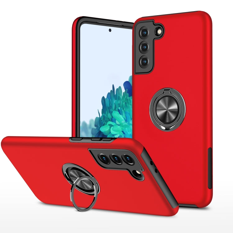 For Samsung Galaxy S21+ 5G PC + TPU Shockproof Magnetic Protective Case with Invisible Ring Holder