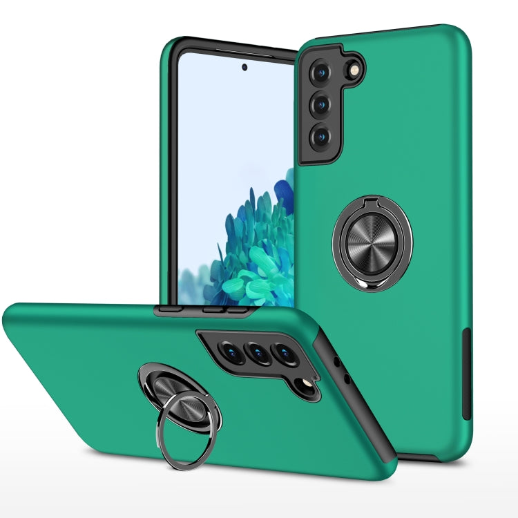 For Samsung Galaxy S21+ 5G PC + TPU Shockproof Magnetic Protective Case with Invisible Ring Holder