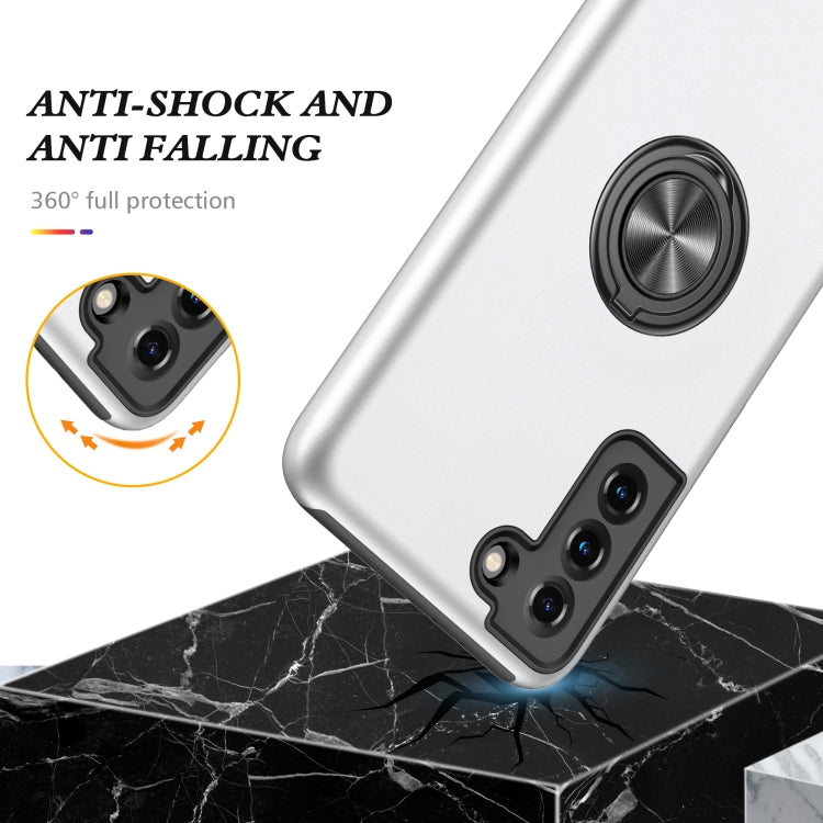 For Samsung Galaxy S21+ 5G PC + TPU Shockproof Magnetic Protective Case with Invisible Ring Holder