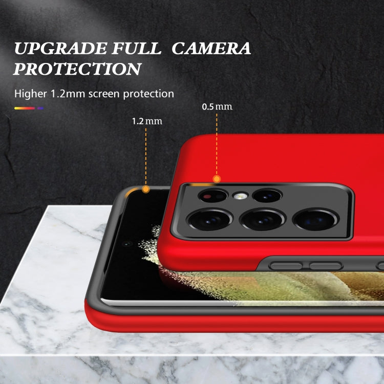 For Samsung Galaxy S21 Ultra 5G PC + TPU Shockproof Magnetic Protective Case with Invisible Ring Holder
