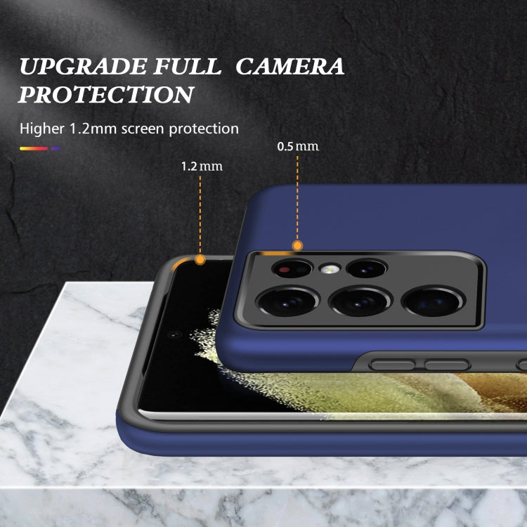 For Samsung Galaxy S21 Ultra 5G PC + TPU Shockproof Magnetic Protective Case with Invisible Ring Holder