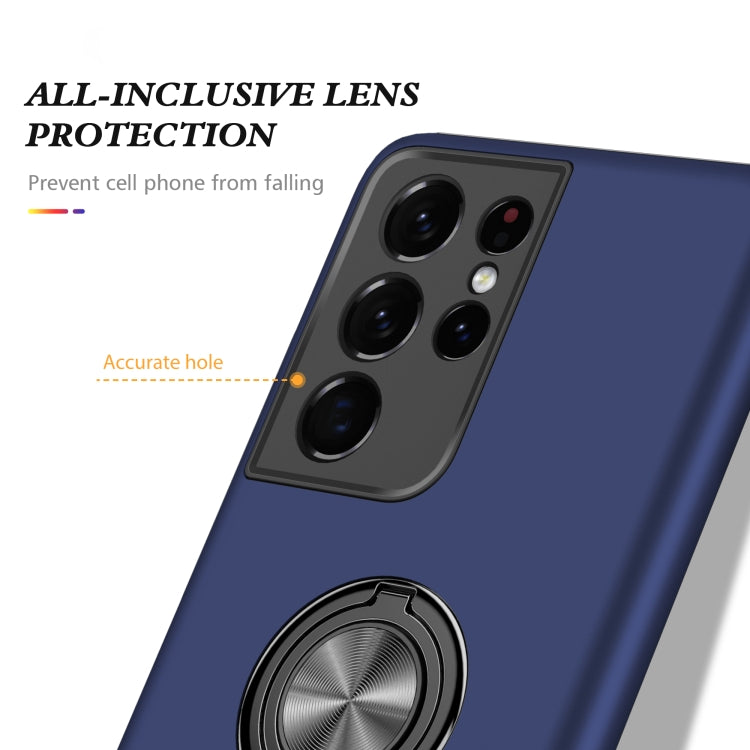 For Samsung Galaxy S21 Ultra 5G PC + TPU Shockproof Magnetic Protective Case with Invisible Ring Holder
