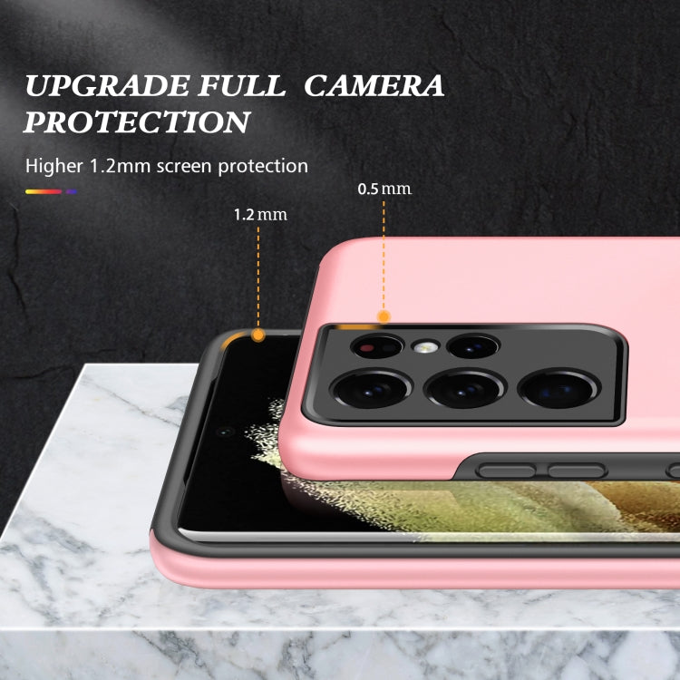 For Samsung Galaxy S21 Ultra 5G PC + TPU Shockproof Magnetic Protective Case with Invisible Ring Holder