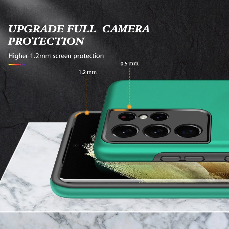 For Samsung Galaxy S21 Ultra 5G PC + TPU Shockproof Magnetic Protective Case with Invisible Ring Holder