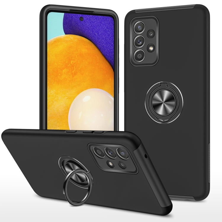 For Samsung Galaxy A52 PC + TPU Shockproof Magnetic Protective Case with Invisible Ring Holder