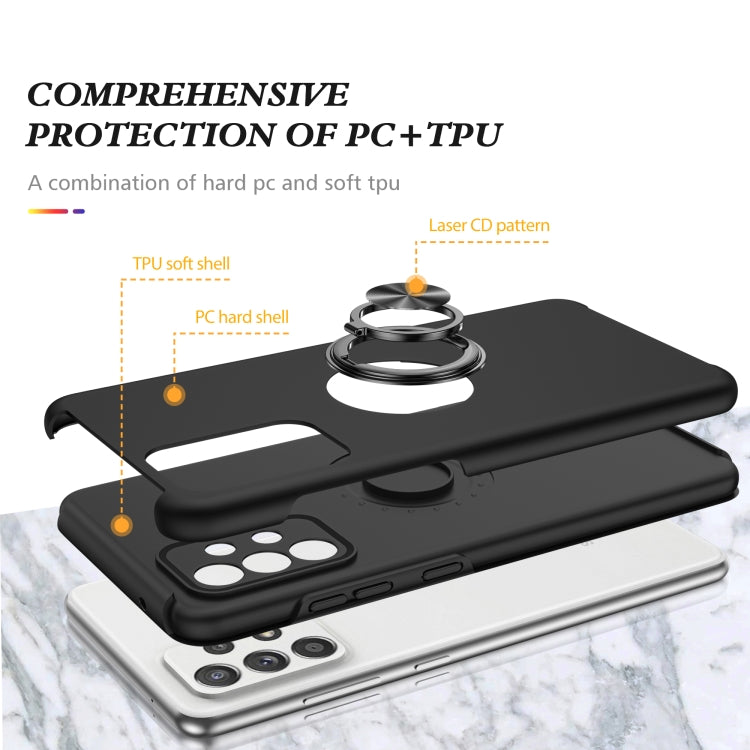 For Samsung Galaxy A52 PC + TPU Shockproof Magnetic Protective Case with Invisible Ring Holder