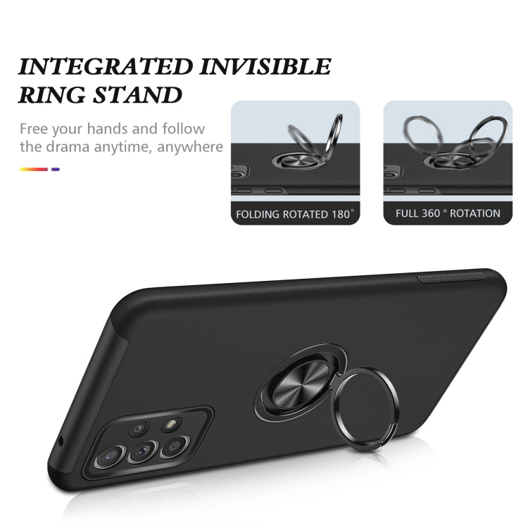 For Samsung Galaxy A52 PC + TPU Shockproof Magnetic Protective Case with Invisible Ring Holder