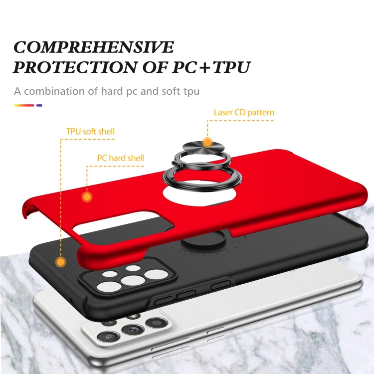 For Samsung Galaxy A52 PC + TPU Shockproof Magnetic Protective Case with Invisible Ring Holder