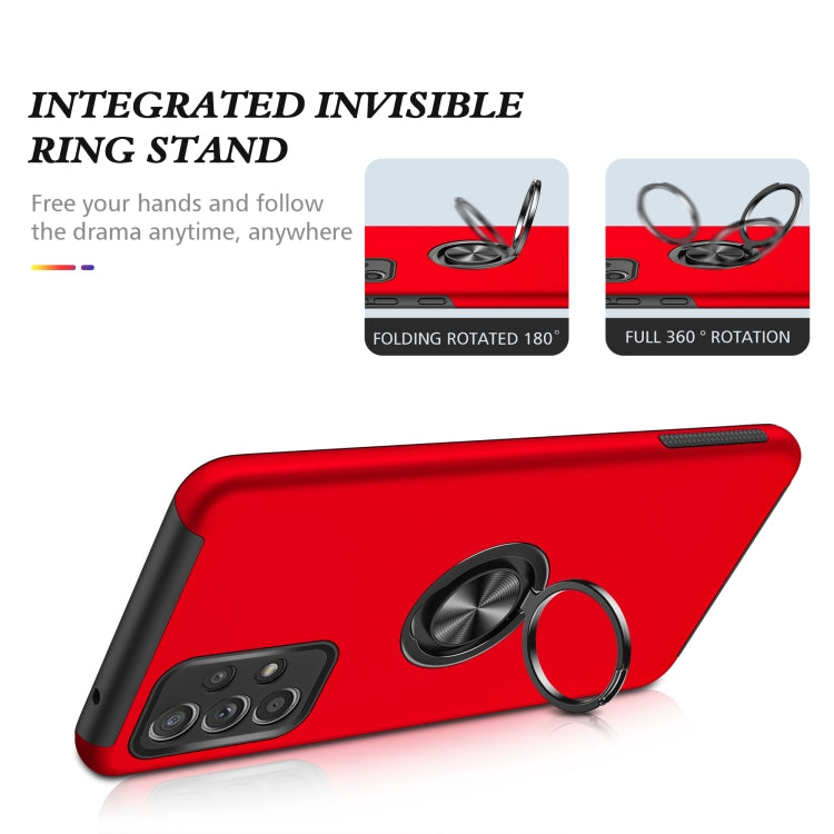 For Samsung Galaxy A52 PC + TPU Shockproof Magnetic Protective Case with Invisible Ring Holder