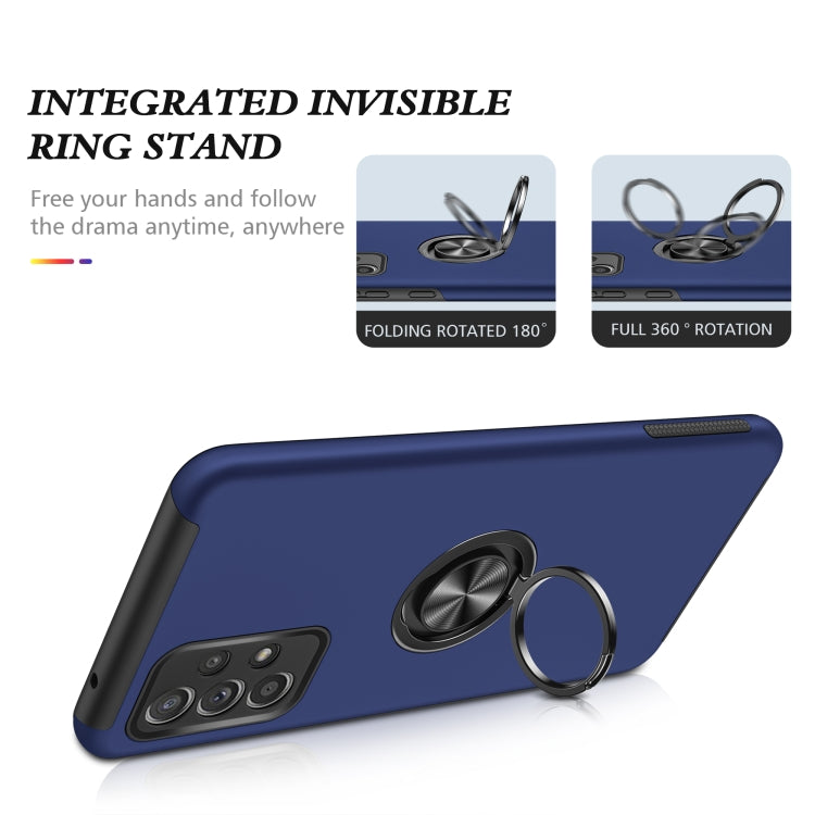 For Samsung Galaxy A52 PC + TPU Shockproof Magnetic Protective Case with Invisible Ring Holder
