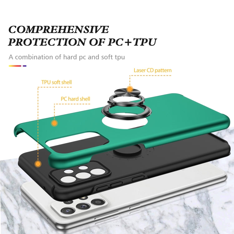 For Samsung Galaxy A52 PC + TPU Shockproof Magnetic Protective Case with Invisible Ring Holder