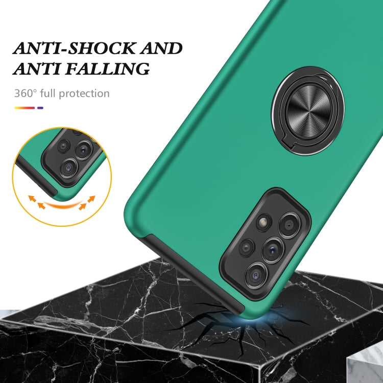 For Samsung Galaxy A52 PC + TPU Shockproof Magnetic Protective Case with Invisible Ring Holder