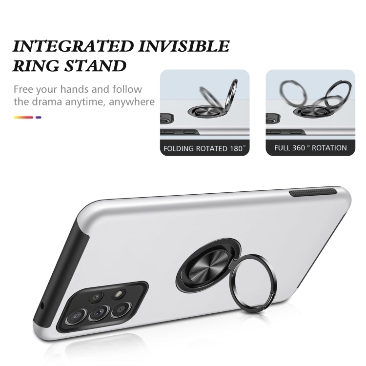 For Samsung Galaxy A52 PC + TPU Shockproof Magnetic Protective Case with Invisible Ring Holder