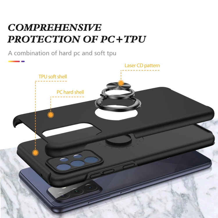 For Samsung Galaxy A72 PC + TPU Shockproof Magnetic Protective Case with Invisible Ring Holder