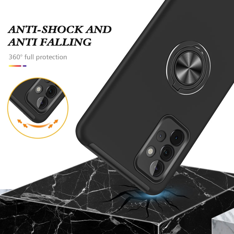 For Samsung Galaxy A72 PC + TPU Shockproof Magnetic Protective Case with Invisible Ring Holder